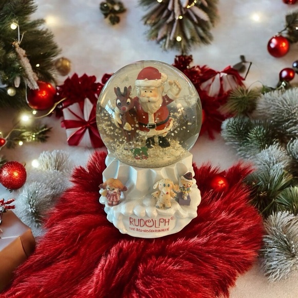 Vintage Rudolph the Red-Nosed Reindeer Snow Globe Collectible Holiday Decoration - Picture 3 of 11